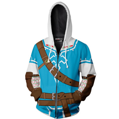 The Legend of Zelda Link Champion's Tunic Hoodie Pullover Zipper up Jacket
