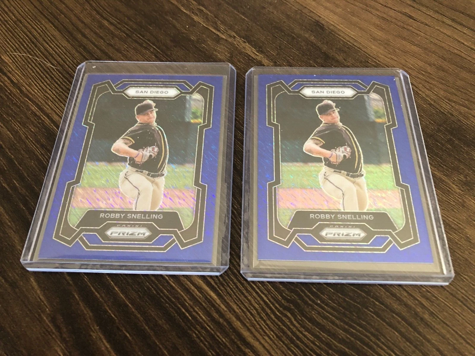 Robby Snelling 2024 Prizm 2X Blue Shimmer FOTL 8/15 and 4/15 Lot of 2 Padres