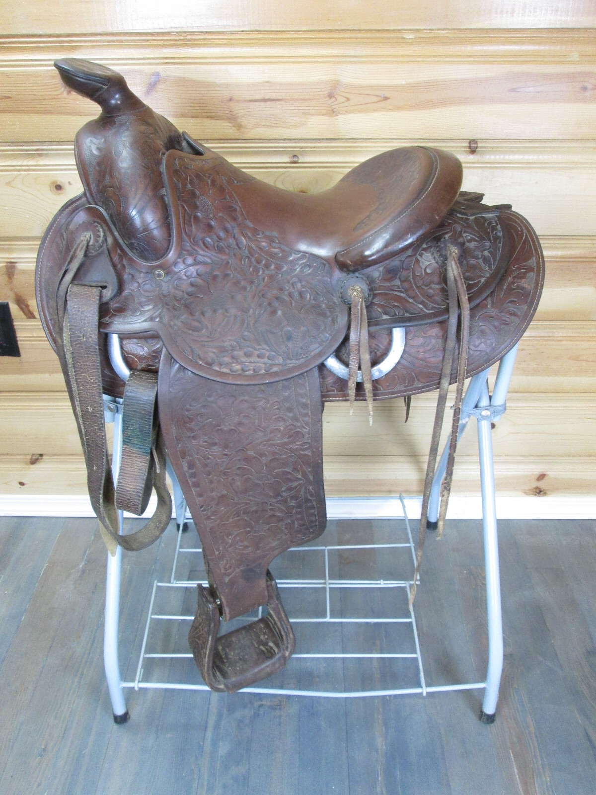 Vintage Tex Tan Yoakum Hereford Brand 14" Western Saddle with Leather