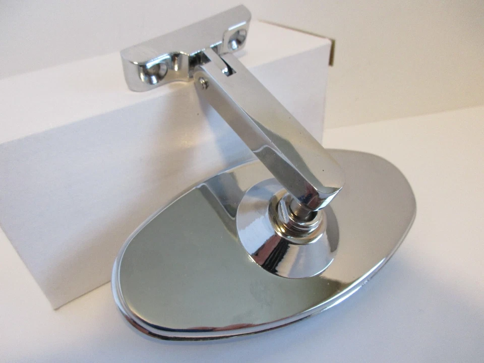 CHROME REAR VIEW MIRROR OVAL BOLT ON UNIVERSAL CUSTOM CLASSIC HOT ROD #6616 - Bild 3 von 4