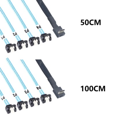 Efficient PCIe OCuLink SFF 8611 4i to 4xSata 7pin Cable for Limited Space Setups