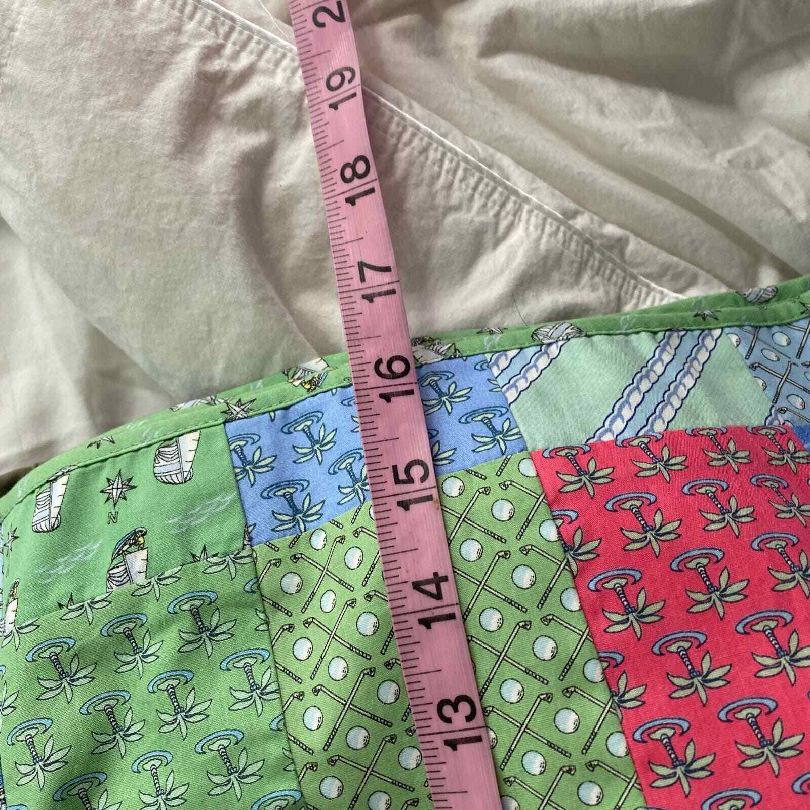 Vineyard Vines Green Patchwork Wrap Multicolor Go… - image 3