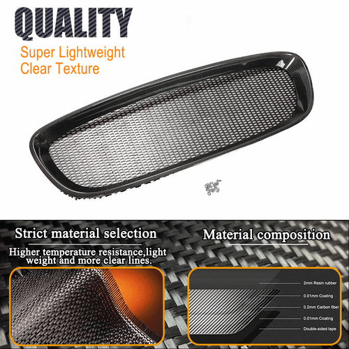 Fit For Jaguar F-type 2013-16 Real Carbon Fiber Front Bumper Grill Grille Frame  - Bild 9 von 13