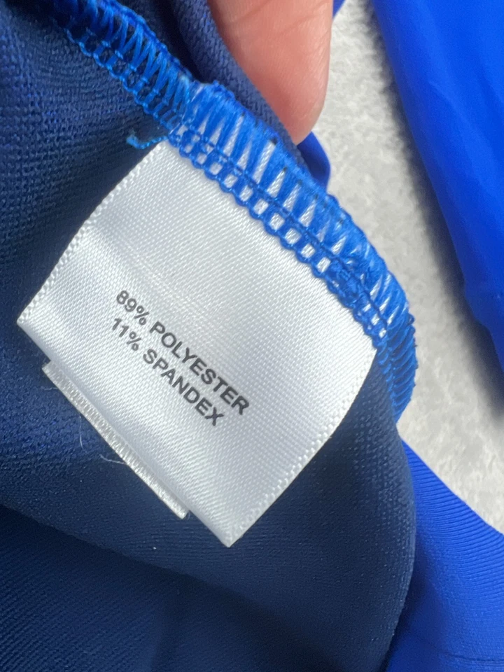 Peter Millar Sweater Mens Medium Blue 1/4 Zip Pullover Preppy Golf Logo Wicking - Image 3 of 4