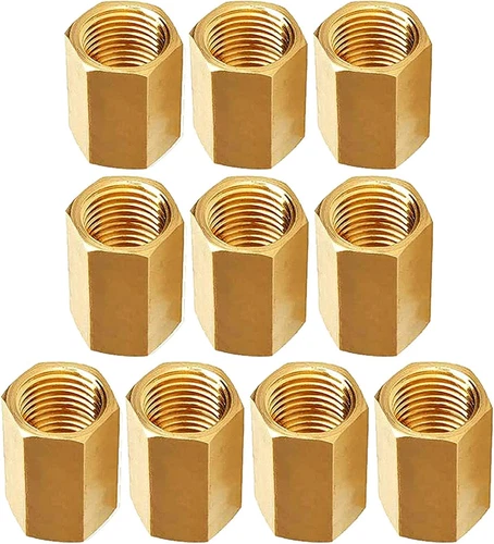 Brake Line Unions, 10 PCS Brass Inverted Flare Brake Line Unions (3/8" 24 Thread