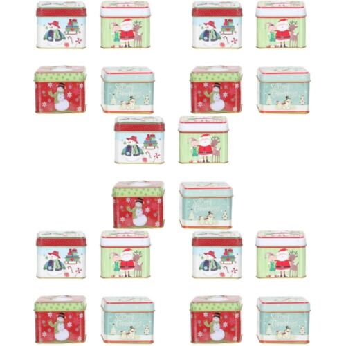 20 Pcs Christmas Present Tin Candy Containers for Gifts Jar Biscuit Box