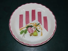 RARE CHRISTMAS PIE PLATE FLUTED EDGE LAURIE GATES LOS ANGELES POTTERY VINTAGE