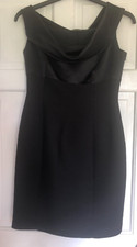 Vintage Opera by Richards Dress Size 12 Little Black Cowl Neck Knee Length Mini