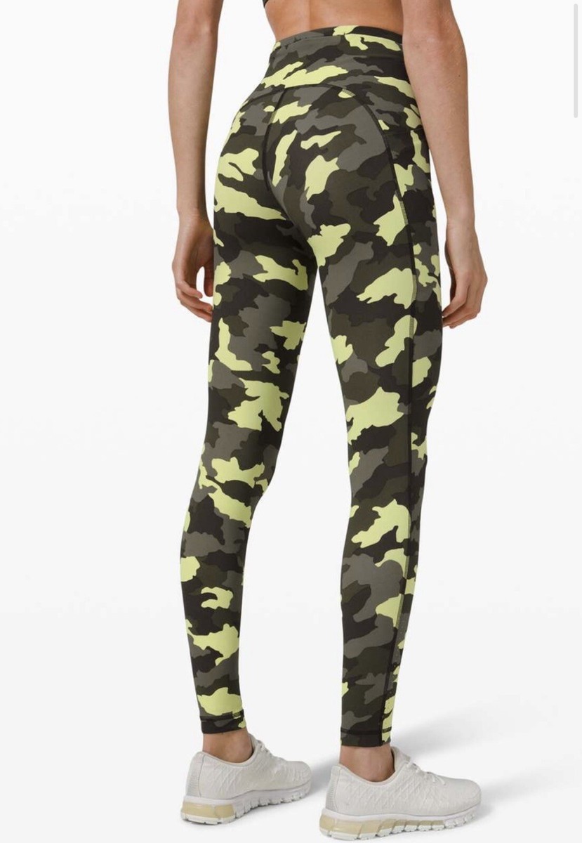 ELECTRIC UV CUT LEGGINS DOT CAMO L レギンス Lululemon NWT! Green/ Lemon Camo Swift Speed High-Rise Tight