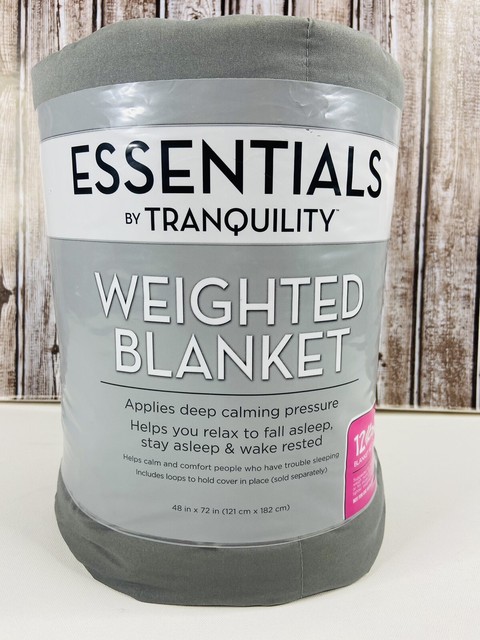 Essentials by Tranquility Grey 12 Pound Weighted Blanket 48in X 72in
