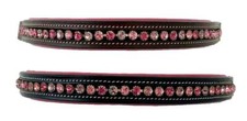 Bedazzled Browband For English Bridle XL FULL COB PONY PINK Gradient Pad Blk/Brn