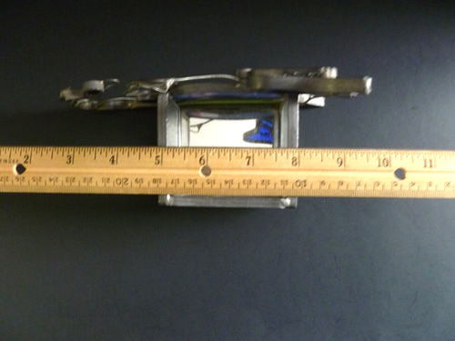 Vintage Paper Clip Holder, Fisherman Motif - Stained Glass and Lead. - Picture 5 of 5