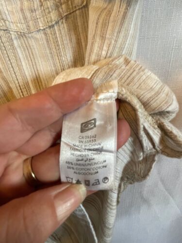 Point Zero Orange Label Mens Striped Linen Button Down Shirt Size M - Picture 5 of 12