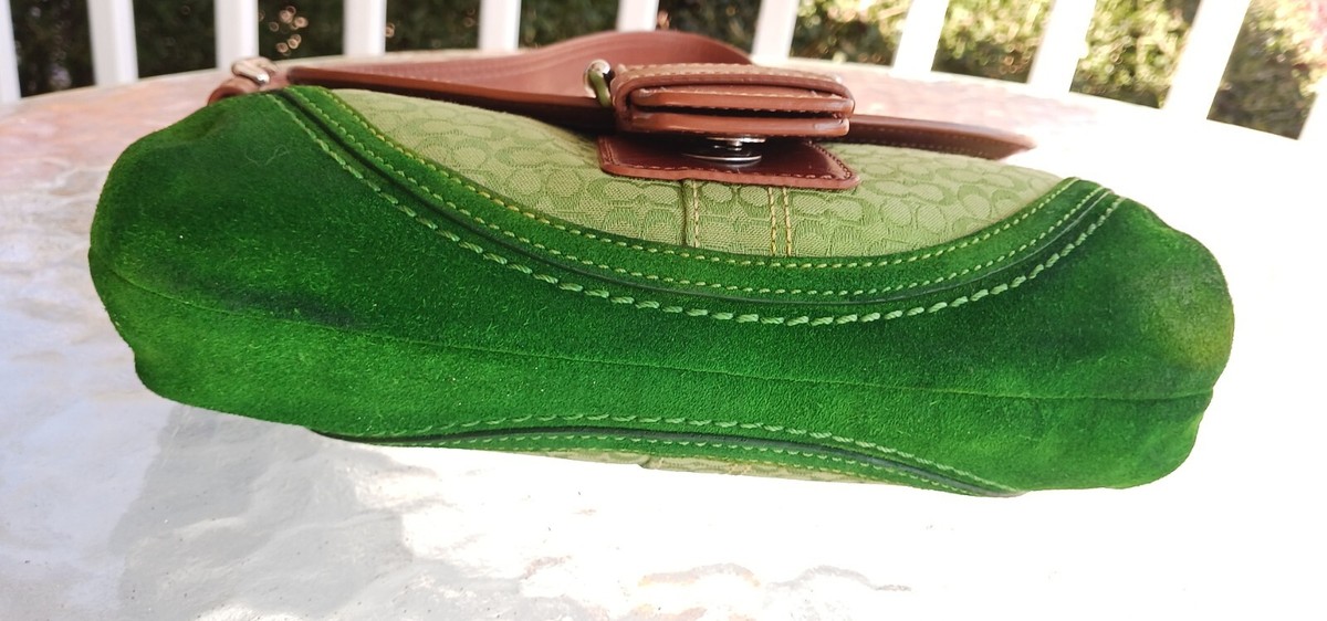 Coach F10925 SMALL Vintage Green Soho Y2K Signature C Canvas Coach F10925 SMALL Vintage Green Soho Y2K Signature C Canvas