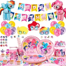 My Little Pony Party Decorations Tableware Cups Plates Napkins Balloons Supplies