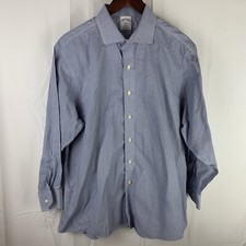 Brooks Brothers Blue Regent Shirt Size 17 1/2 - 2/3 Non Iron Cotton Striped