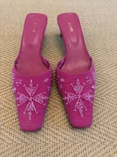 Pink Kitten Heels with Beading