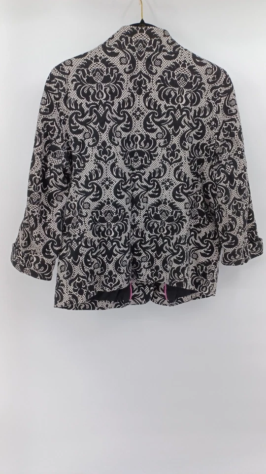 Chaqueta Blazer Talbots Mujer Manga 3/4 Floral Talla 10P 2 Botones 100% Algodón  Foto 2 de 4