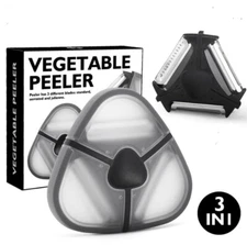 3-in-1 Stainless Steel Rotary Peeler– Vegetable & Fruit Slicer, Shredder, Grater