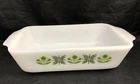 Anchor Hocking Meadow Green 8.5" Baking Dish Cake Pan Milk Glass 1 Quart Vintage