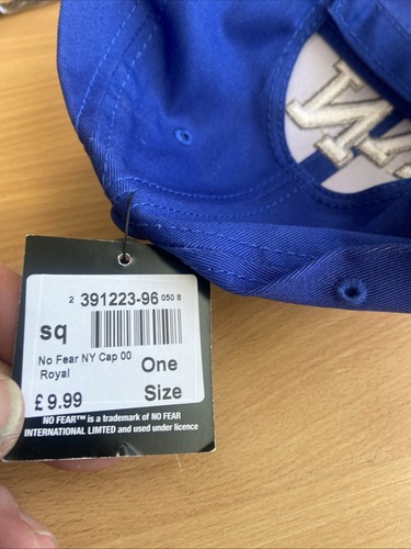 Baseball Cap Snapback hat NEW YORK Adult baseball cap by No fear Royal NEW - Picture 4 of 8