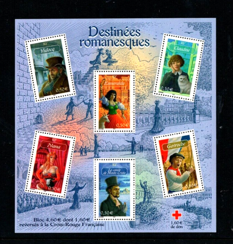 France 2976 MNH Sheet of six French Literature Characters Nice Price