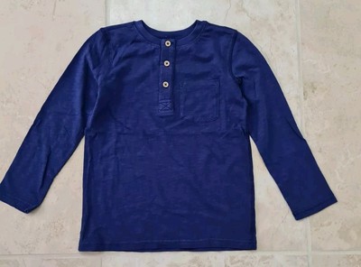 Mini Boden Jungen Genoppt Langarm Hemd Marineblau Alter 6-7 Jahre Brandneu