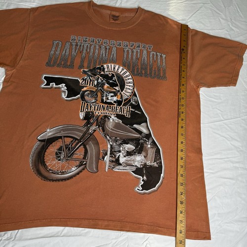 Comfort Colors Biketoberfest Daytona Beach Indian Motorcycle Skeleton T Shirt XL - Picture 6 of 8