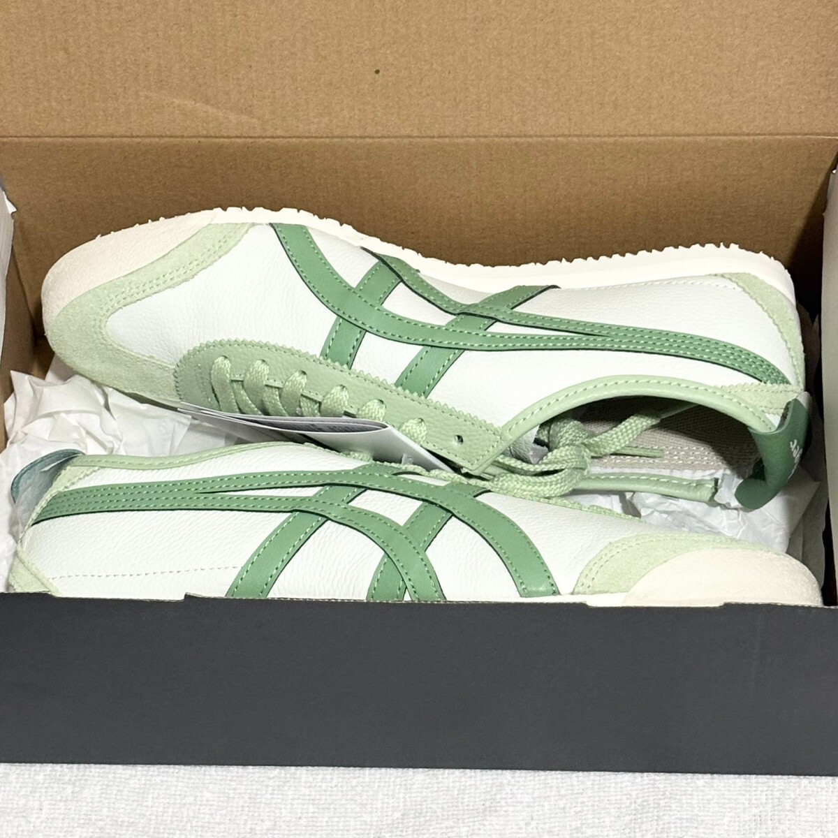 靴 Onitsuka Tiger MEXICO 66 GREEN/SILVER Onitsuka Tiger Mexico 66 Garden Green Pure Silver Navy Men's