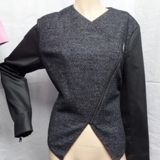 BANANA REPUBLIC BLACK CAREER CASUAL MOTO BIKER JACKET BLAZER SIZE: 14 NWT