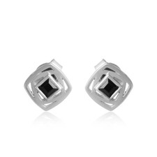 Girls Black Onyx Gemstone Sterling Silver Stud Earrings Handmade Jewelry