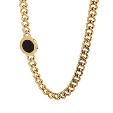 Trendy Black Round Thick Titanium Steel Chain Necklace - Fashionable Statement C
