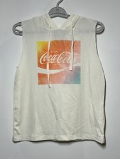 Women's Coca-Cola Sleeveless Graphic Hoodie Juniors' - Off White M