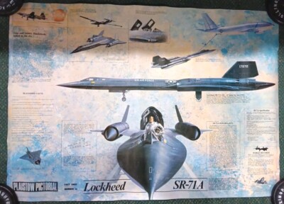 Plaistow Pictorial Lockheed SR-71 Black Bird Educational Mancave Garage Poster 