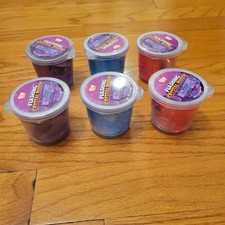6 Flashing Crystal Putty, Slime lot Bundle with lights, blue, purple, pink -New