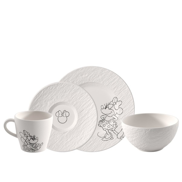 Villeroy & Boch Manufacture Rock Blanc Mickey Mouse FrüHstüCks-Set 4-Tlg. Im Gk-image