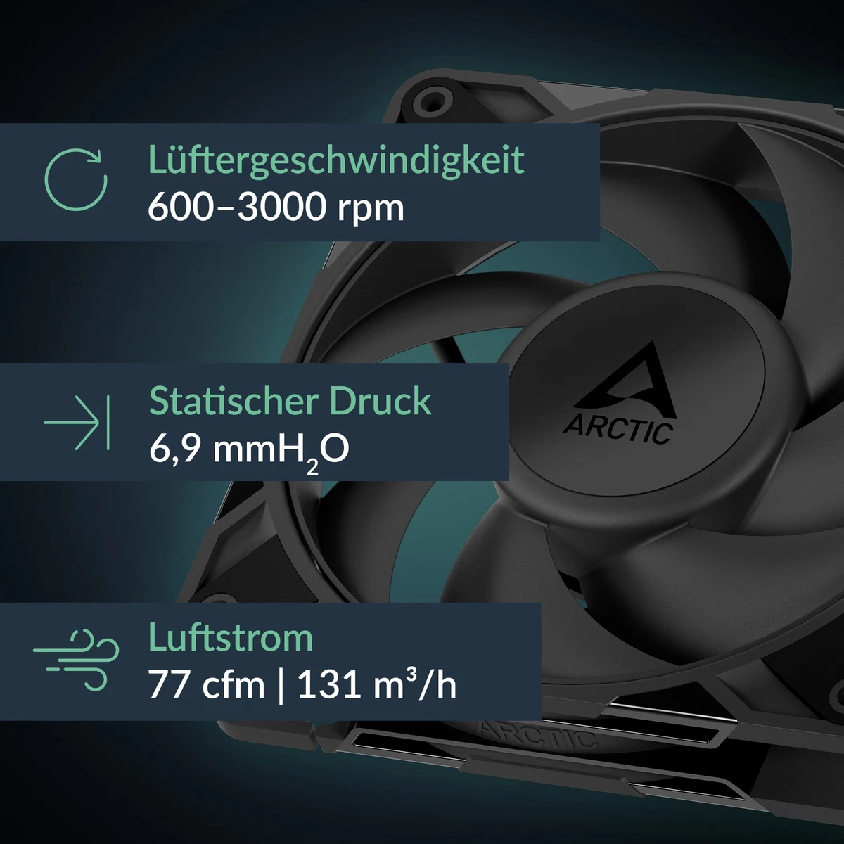 ARCTIC P12 Pro PST (5 Stück) Premium PC Lüfter 120mm PWM Case Fan 4-Pin Gehäuse