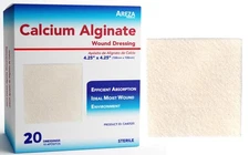 - Calcium Alginate - Wound Dressing Pads - Sterile - 4.25" X 4.25" (10.8 cm X...