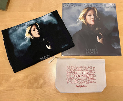 Sarah McLachlan Better Broken Vinyl LP; New Large T-Shirt; New Canvas Pouch