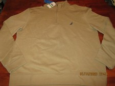 NWT 89 Nautica Men's Pullover Soft TOUCH Fleece Quarter Zip Sweatshirt SZ LG