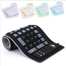Tastiera USB Pieghevole 103 Tasti Tastiera Cablata Tastiera Flessibile Uso Ufficio