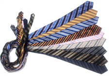 192 LOT OF 10 DIFFERENT BRAND XL-STRIPS MEN'S TIE 100 SILK MADE IN CHINA