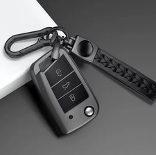 Zinc Alloy Leather Car Key Fob Case Cover Bag For VW Golf MK7 Skoda Polo Tiguan