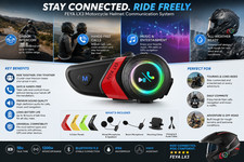 Motorcycle Helmet Speakers Super Long Battery Life Helmet Headset with Hi-Fi Sou