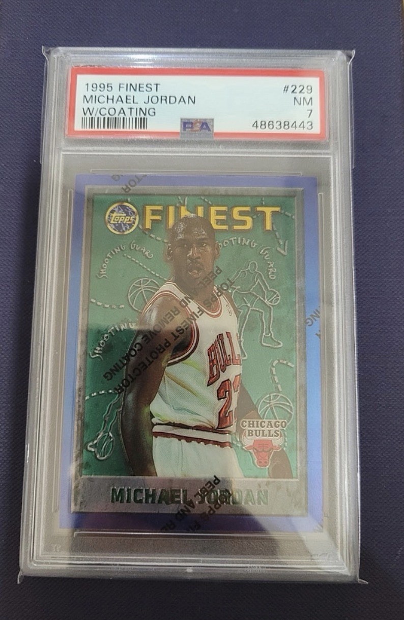 Michael Jordan 1995 Topps Finest with Coating  #229 (PSA 7-Near Mint) NBA GOAT