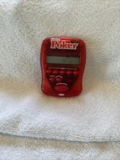 Radica Pocket Poker Handheld Electronic Game Translucent Red Glitter 2004 VTG 07