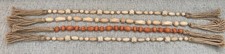 Macrame Beaded Fall Short Garland Set Of 4 Tan Orange Beads 31-33