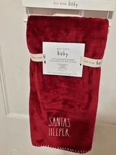 Rae Dunn SANTA'S HELPER Baby Blanket 30" X 40" Christmas Baby Blanket HTF SOFT
