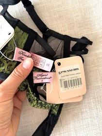 Rare New Agent Provocateur Electra Green Black Lace 2PC Set Bra 34B Thong SZ2