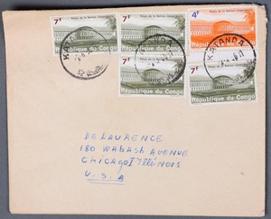 MayfairStamps Congo Katandra to Chicago IL Cover aaz_64151